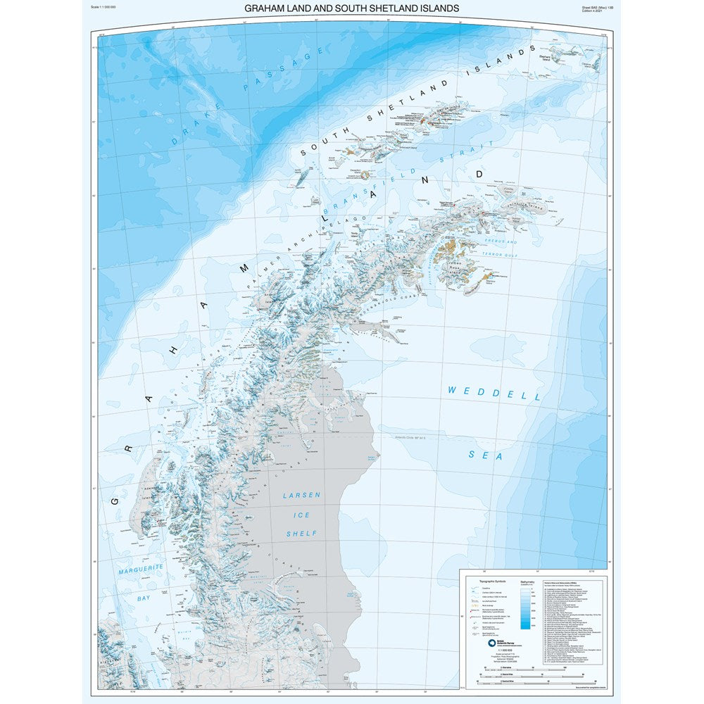 Antarctic Peninsula & Weddell Sea/Graham Land & South Shetland Islands Map