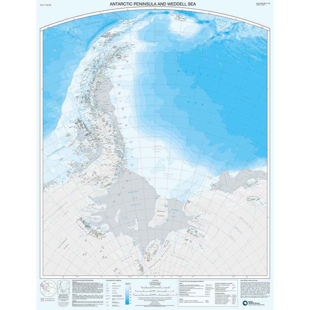 Antarctic Peninsula & Weddell Sea/Graham Land & South Shetland Islands Map