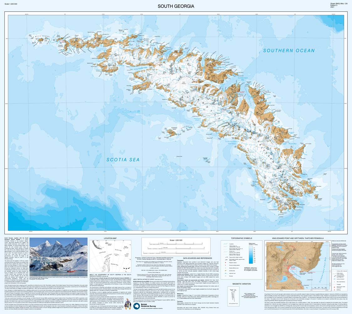 South Georgia & Shackleton Crossing Map