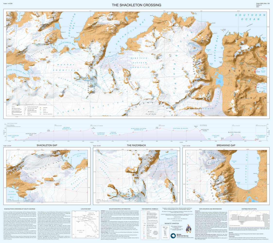South Georgia & Shackleton Crossing Map