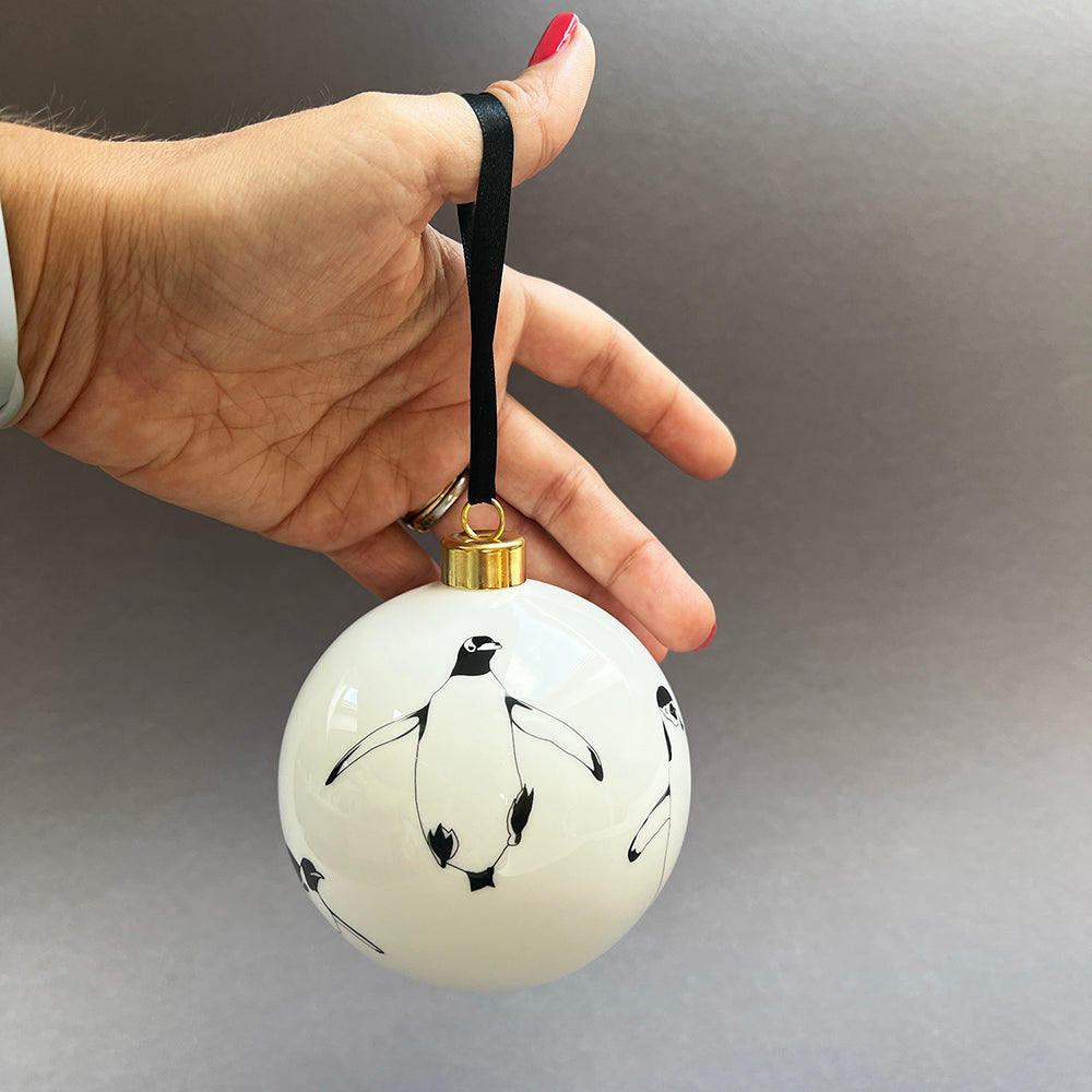 Penguins Ceramic Bauble