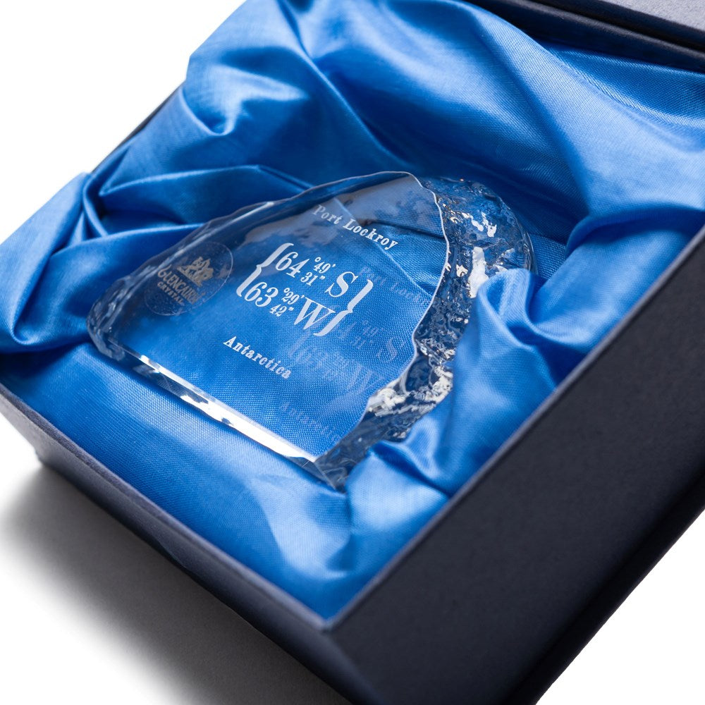 Port Lockroy Co-ordinates Crystal Paperweight