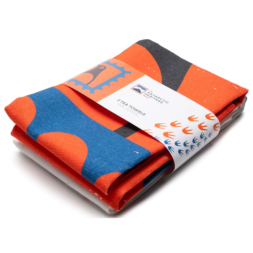 Tea towel Penguin Footprints and Mugshot 2pk