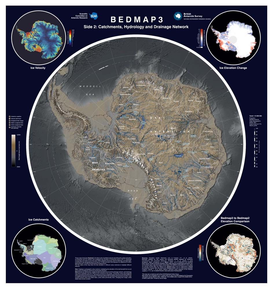 Bedmap3 - Bed topography of Antarctica
