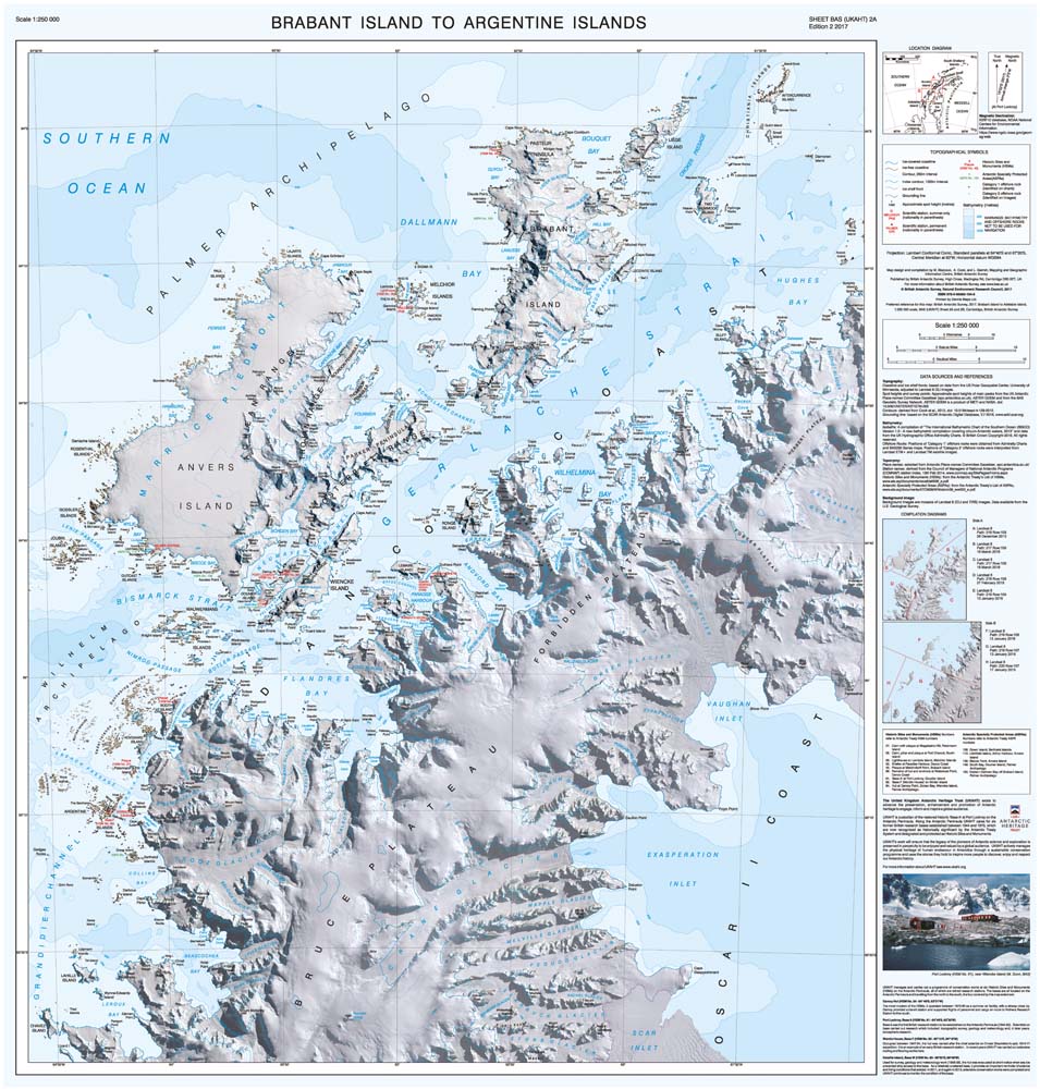 Brabant Island to Adelaide Island Map
