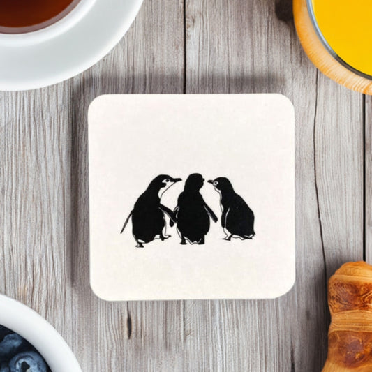 Brother & Sister Penguin Coaster