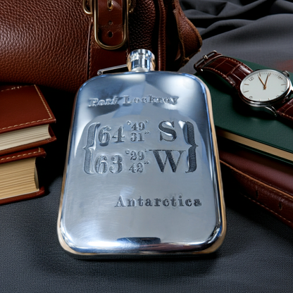 Port Lockroy Pewter Hip Flask
