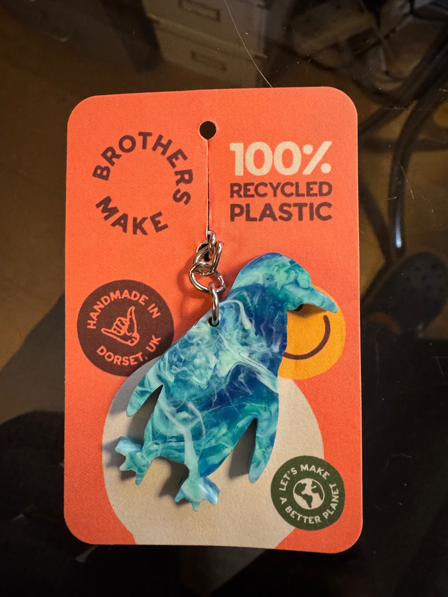 Recycled penguin keyring