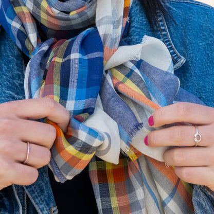 Antarctic Tartan Fine Merino Wool Scarf