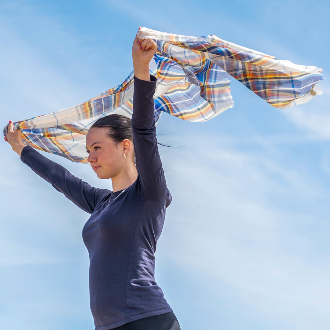 Antarctic Tartan Fine Merino Wool Scarf