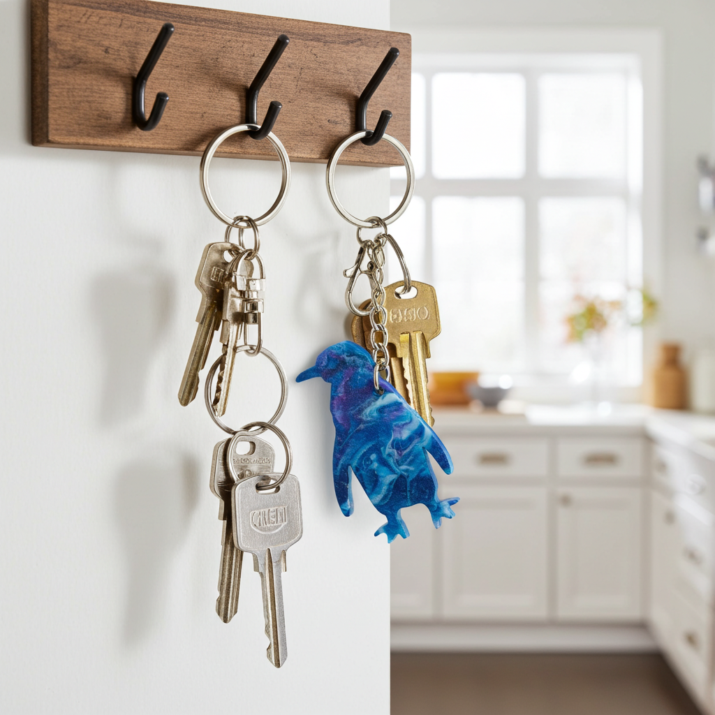 Penguin Keyring: made from 100% recycled plastic
