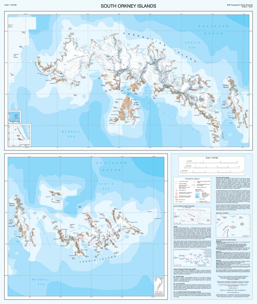The South Orkney Islands and Signy Island Map