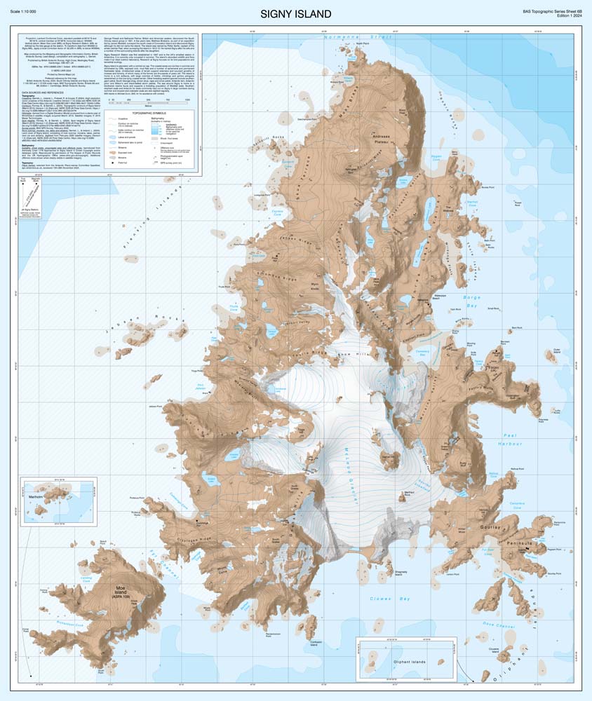 The South Orkney Islands and Signy Island Map