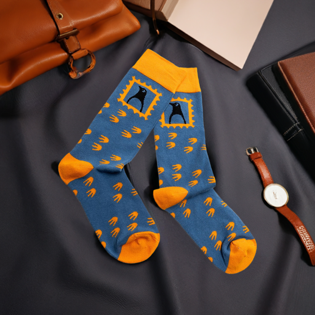 Penguin Footprint Socks (blue)