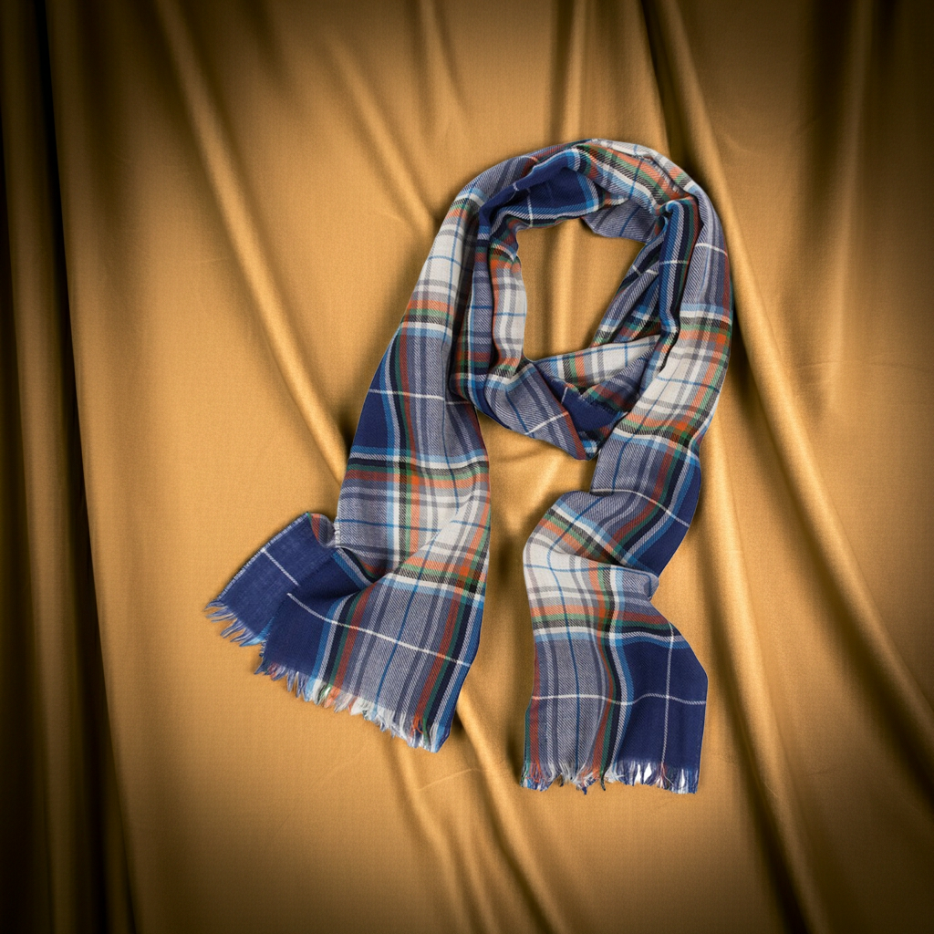 Arctic Tartan Woollen Scarf
