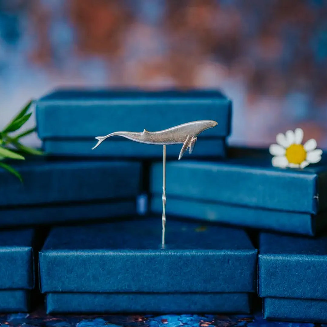 Silver Whale Pin