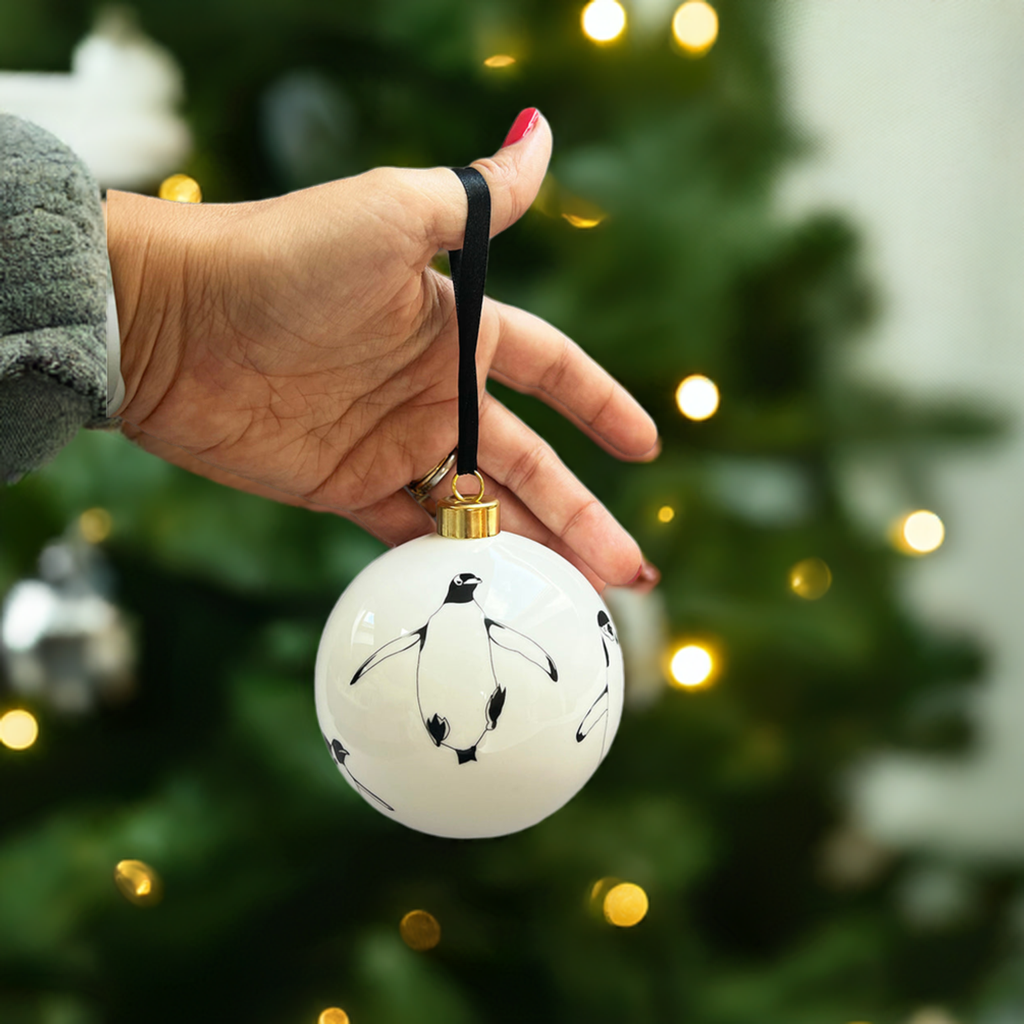 Penguins Ceramic Bauble