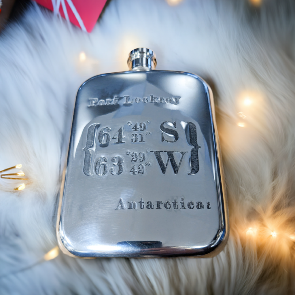 Port Lockroy Pewter Hip Flask