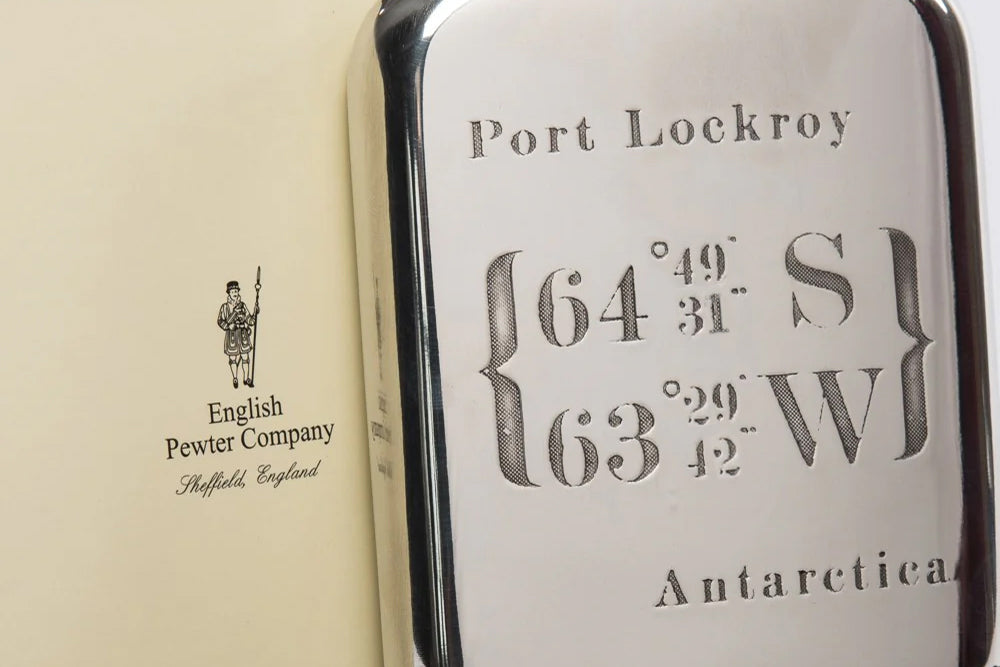 Port Lockroy Pewter Hip Flask