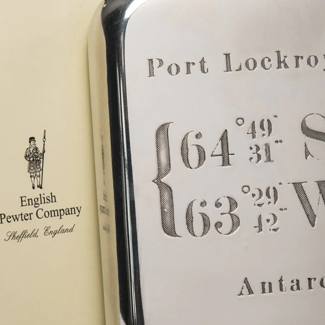 Port Lockroy Pewter Hip Flask