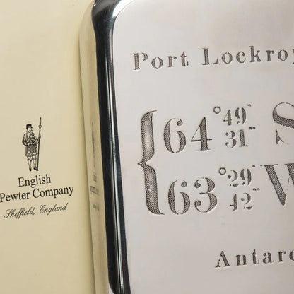 Port Lockroy Pewter Hip Flask