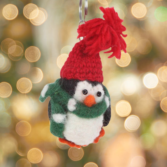 Penguin Felted Keyring