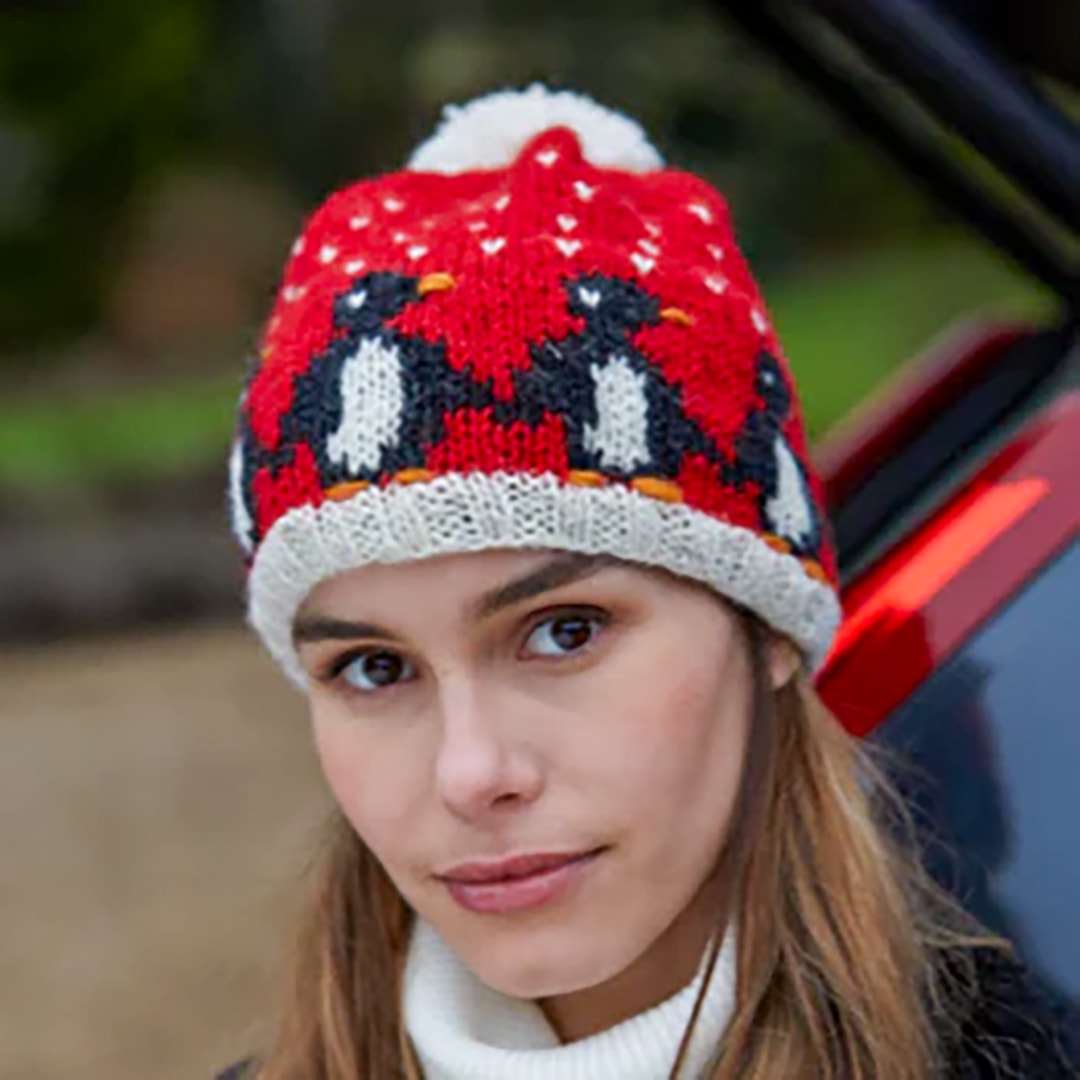 Red Penguin Bobble Beanie