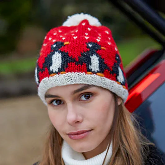 Red Penguin Bobble Beanie