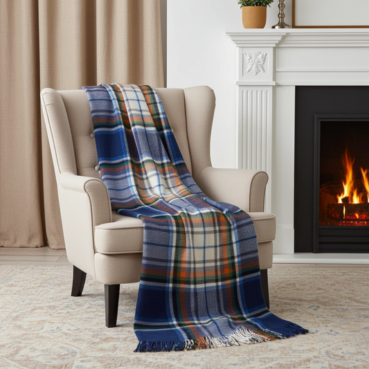 Arctic Tartan Lamsbwool Blanket