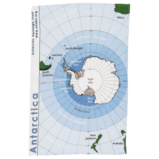 Antarctic Continent Map Tea Towel
