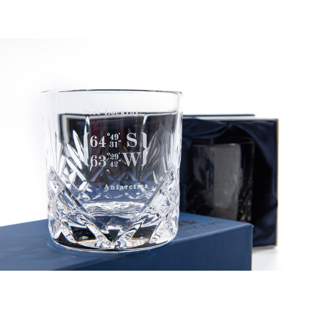 Port Lockroy Co-ordinates Crystal Tumblers set of 2